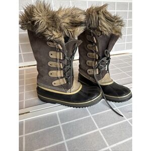 Sorel Joan Of Arctic Tall Waterproof Boots Women's Size 10 Black Quarry Suede